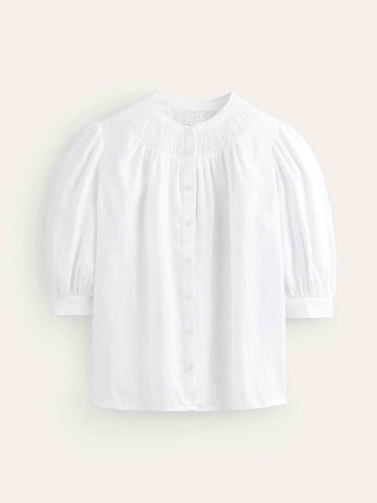 Boden White Ada 100% Linen Top - Image 6 of 6