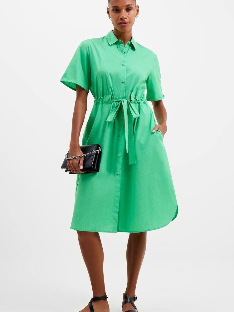 French Connection Green Rhodes Poplin Shirt Dress - Image 1 of 1
