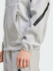 adidas Grey Full Zip Hooded Track Jacket - Image 4 of 5