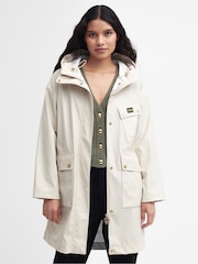Barbour International® White Conrad Showerproof Hooded Jacket - Image 1 of 7