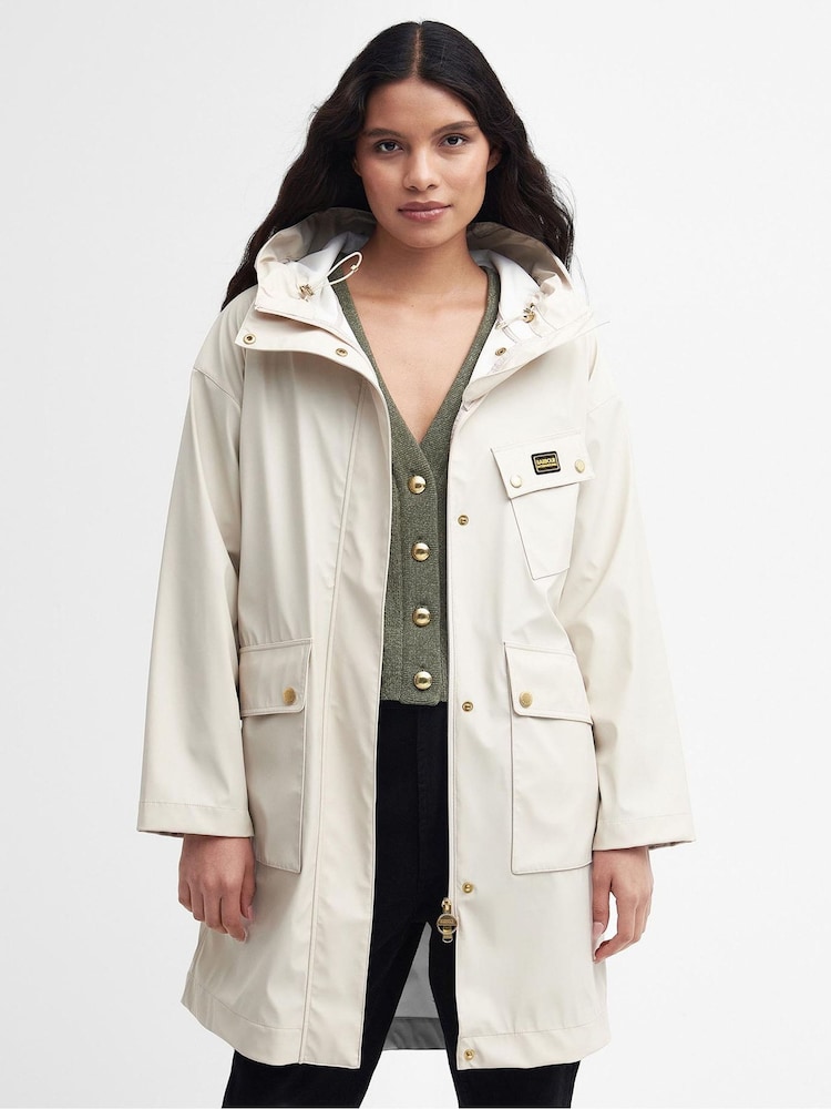 Barbour International® White Conrad Showerproof Hooded Jacket - Image 1 of 7