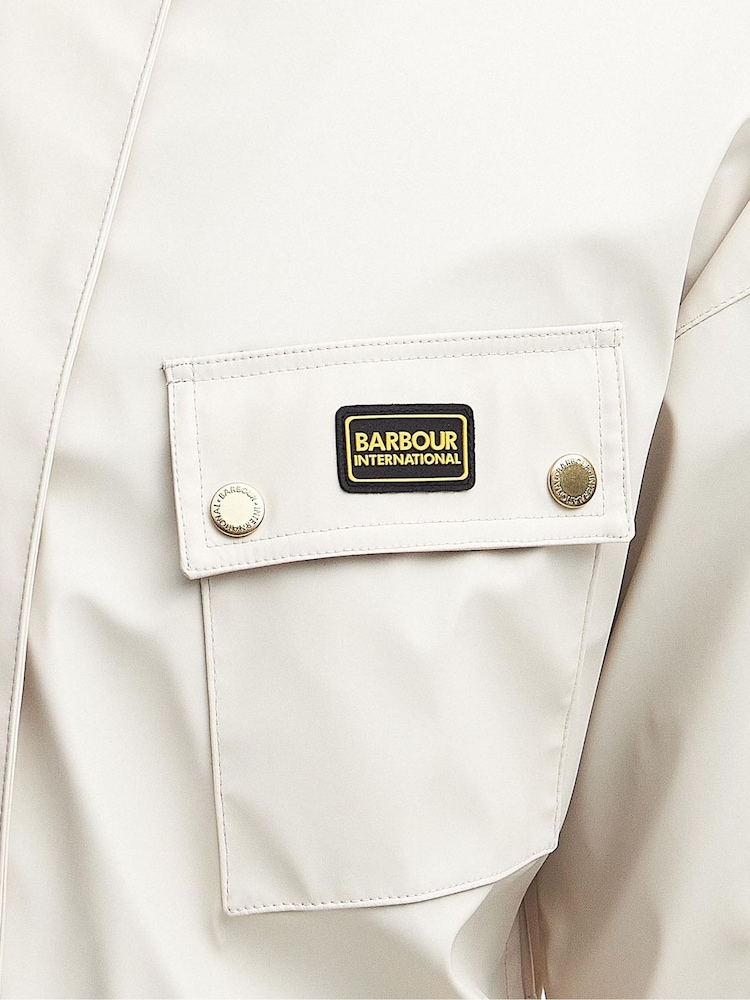 Barbour International® White Conrad Showerproof Hooded Jacket - Image 7 of 7