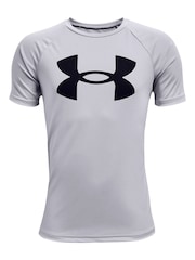 Under Armour Grey Tech Big Logo Short Sleeve T-Shirt - Image 1 of 2
