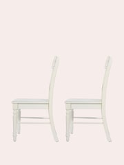 Laura Ashley Set of 2 White Dorset Upholstered Wooden Dining Chairs - Image 5 of 5