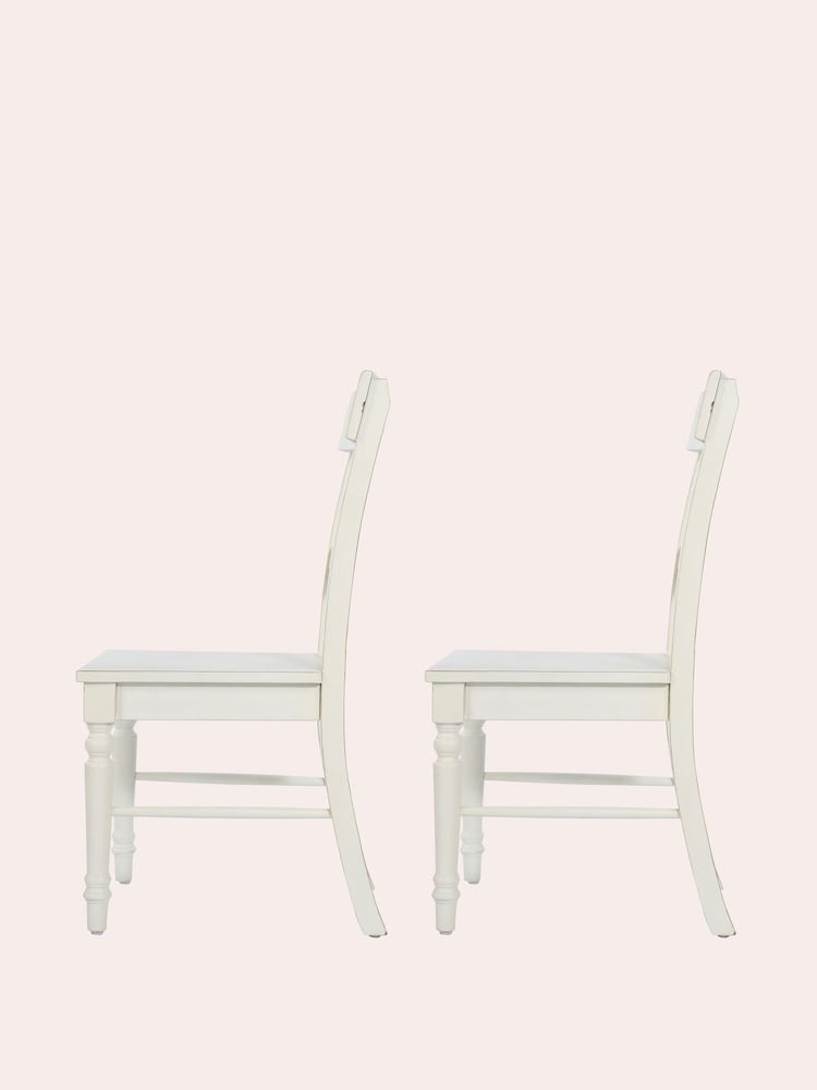 Laura Ashley Set of 2 White Dorset Upholstered Wooden Dining Chairs - Image 5 of 5