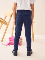 Navy Regular Length Jersey Stretch Skinny School Trousers (3-18yrs) - Image 3 of 7