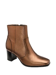 Ravel Brown Leather Heeled Ankle Boots - Image 1 of 4
