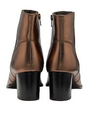 Ravel Brown Leather Heeled Ankle Boots - Image 3 of 4