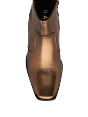 Ravel Brown Leather Heeled Ankle Boots - Image 4 of 4