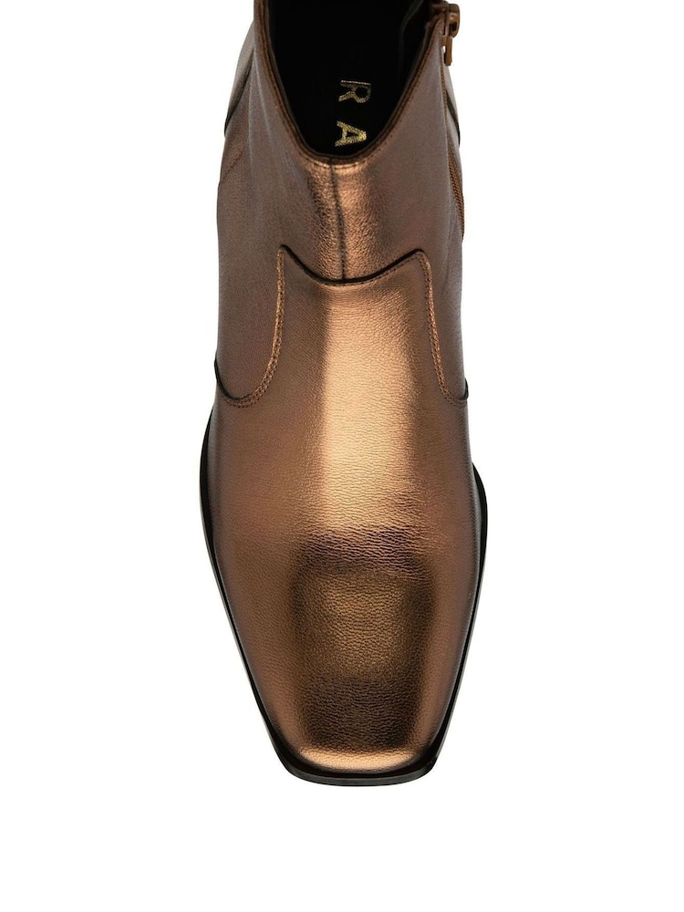 Ravel Brown Leather Heeled Ankle Boots - Image 4 of 4