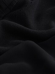Black Woven Sleeve Ruffle Layer Jumper - Image 3 of 6