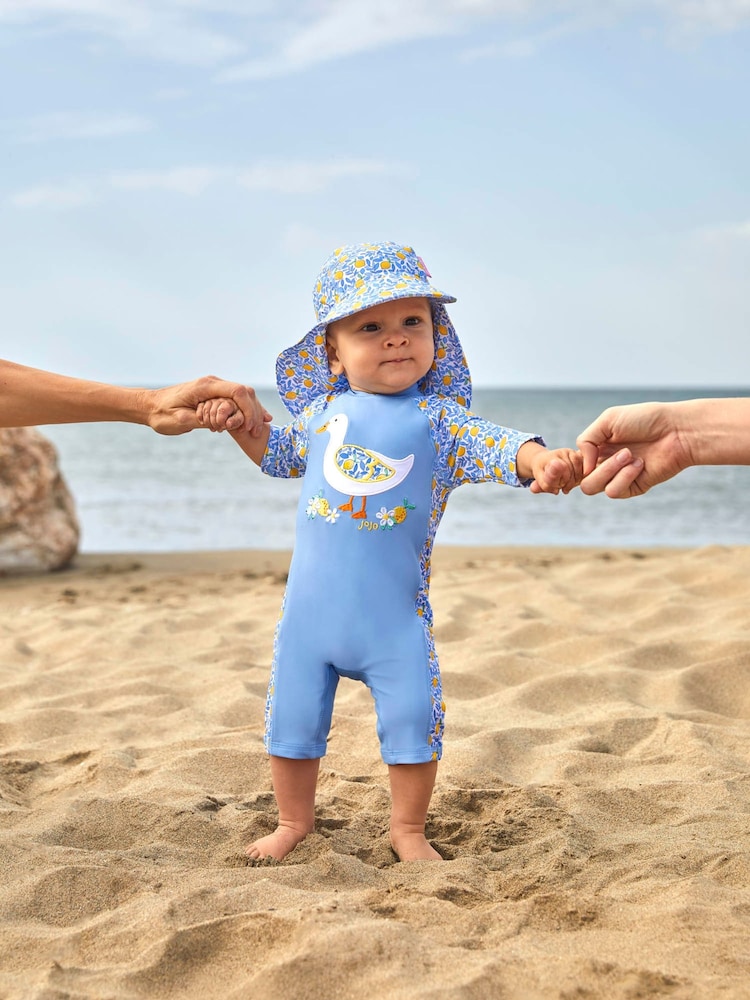 JoJo Maman Bébé Blue Lemon Sun Protection Hat - Image 3 of 5