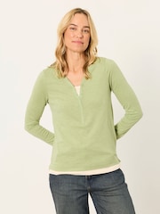 FatFace Mia Light Green Henley Top - Image 1 of 5