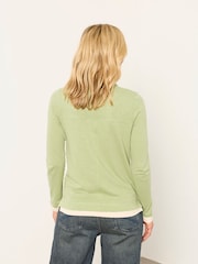 FatFace Mia Light Green Henley Top - Image 2 of 5