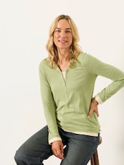 FatFace Mia Light Green Henley Top - Image 5 of 5