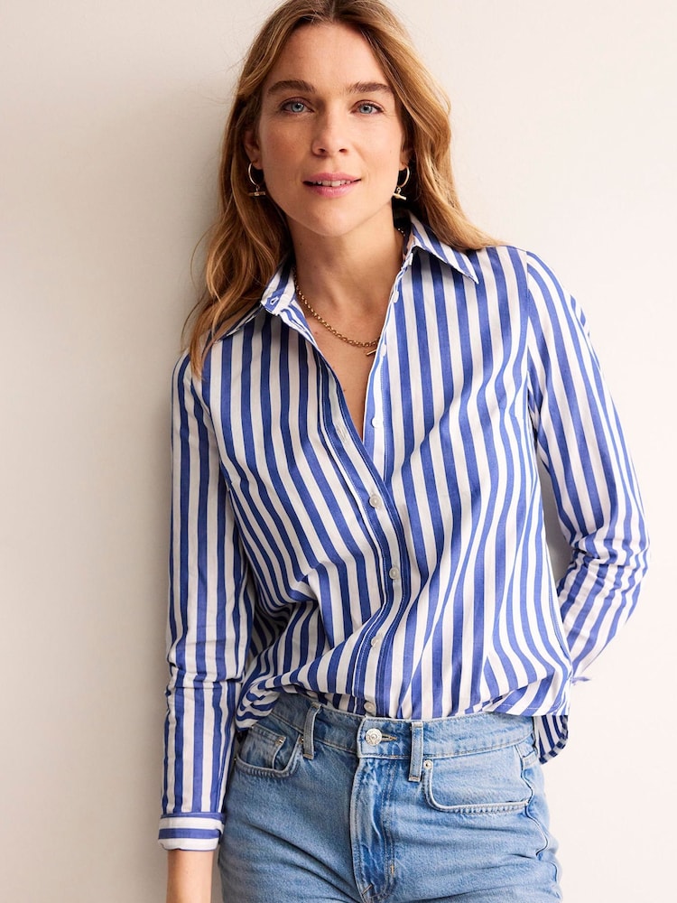 Boden Blue Sienna 100% Cotton Shirt - Image 1 of 6