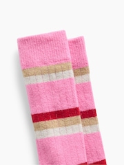 Gap Pink & Red Stripe CashSoft Crew Socks - Image 2 of 2