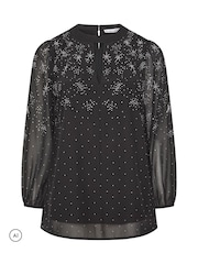 Yours Curve Diamante Keyhole Blouse - 5 paveikslėlis iš 6