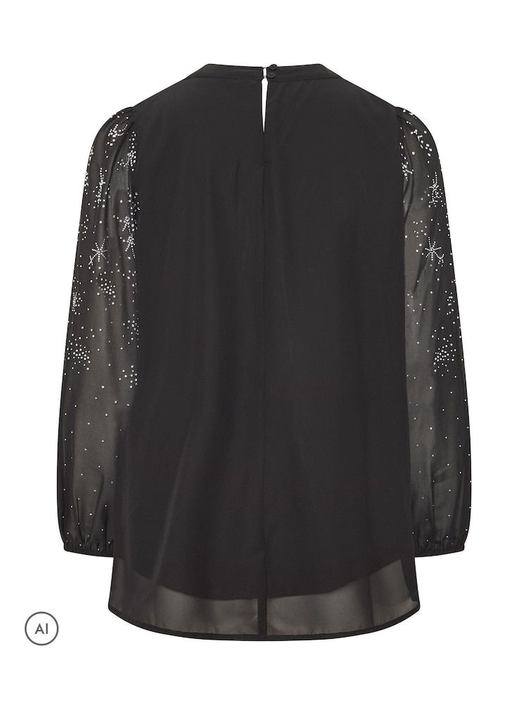 Yours Curve Diamante Keyhole Blouse - 6 paveikslėlis iš 6