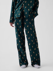 Gap Green Dog Print Flannel Pyjama Bottoms - Image 4 of 5