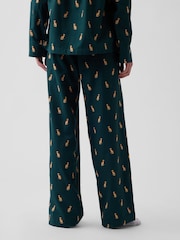 Gap Green Dog Print Flannel Pyjama Bottoms - Image 5 of 5