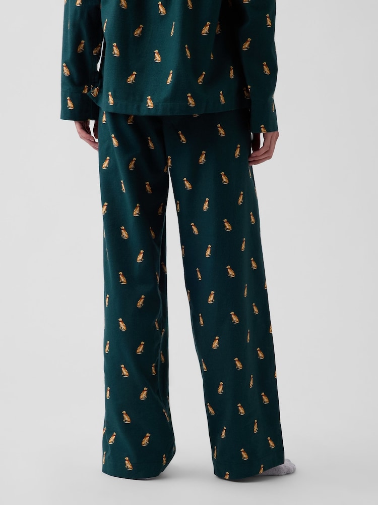 Gap Green Dog Print Flannel Pyjama Bottoms - Image 5 of 5 Gap Green Dog Print Flannel Pyjama Bottoms - Image 5 of 5