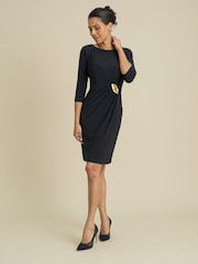 Gina Bacconi Black Tamaryn Gold Detail Dress - Image 3 of 5