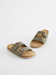 Sage Green Slip-On Corkbed Sandals - Image 1 of 6