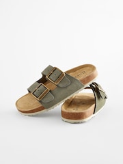 Sage Green Slip-On Corkbed Sandals - Image 3 of 6