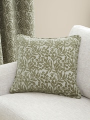 Bianca Green Chenille Leaves Cushion - Image 1 of 2