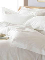 Paoletti White Oxford Hotel Quality 200 Thread Count 100% Cotton Duvet Cover and Pillowcase Set - Image 1 of 2