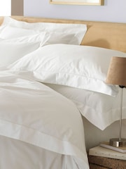 Paoletti White Oxford Hotel Quality 200 Thread Count 100% Cotton Duvet Cover and Pillowcase Set - Image 2 of 2