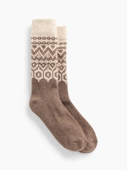 Gap Brown Fair Isle CashSoft Crew Socks - Image 1 of 2
