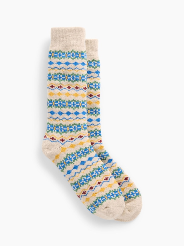 Gap Cream Fair Isle CashSoft Crew Socks - Image 1 of 2 Gap Cream Fair Isle CashSoft Crew Socks - Image 1 of 2
