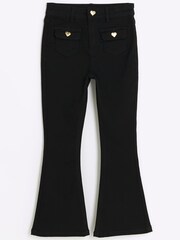River Island Black Girls Pocket Front Flare Jeans - Image 1 of 3