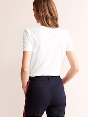 Boden White 100% Cotton Puff Sleeve T-Shirt - Image 2 of 6