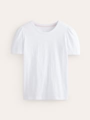 Boden White 100% Cotton Puff Sleeve T-Shirt - Image 6 of 6