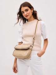 Bone Cream Webbing Strap Saddle Bag - Image 1 of 9