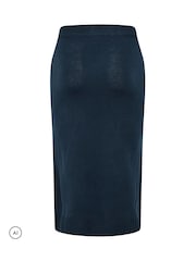 Yours Curve Blue Limited Knitted Maxi Skirt - Image 5 of 6