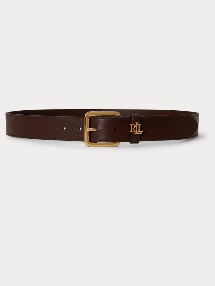 Lauren Ralph Lauren Medium 3.2Cm Logo Keeper Leather Belt - Imagen 1 de 1