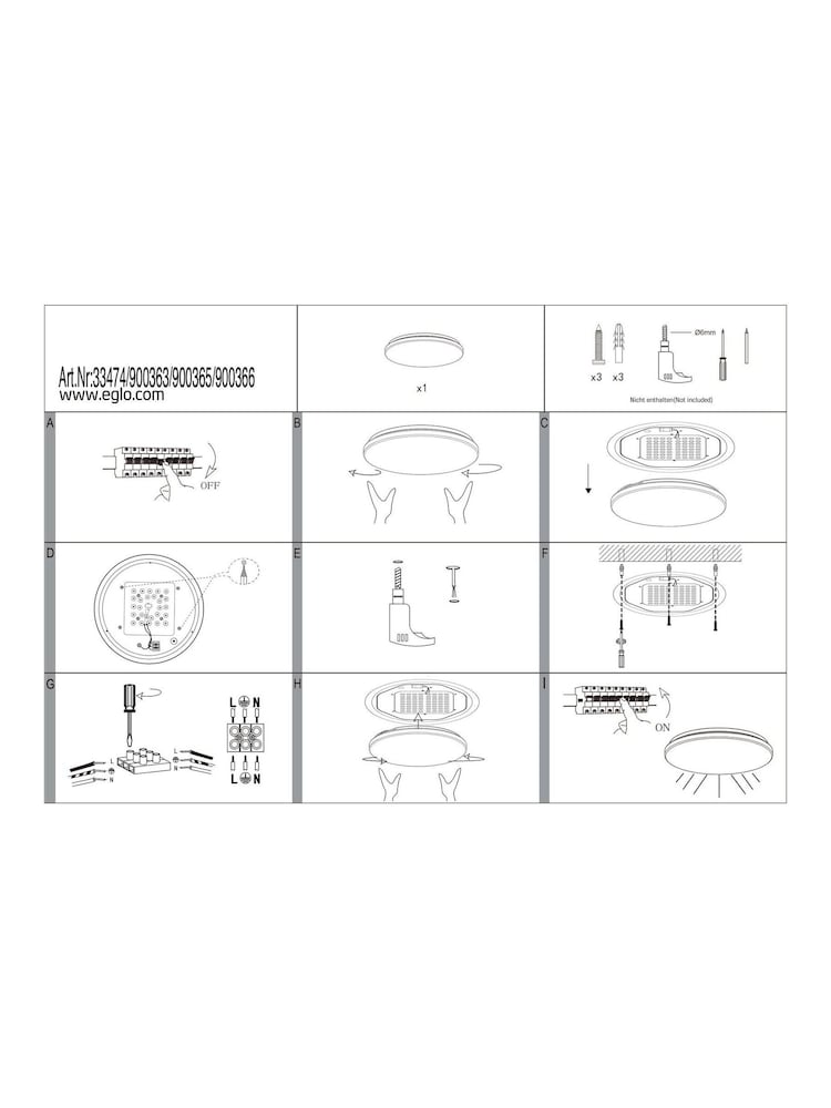 Eglo White Pinetto LED Circular Ceiling Light - Image 5 of 5