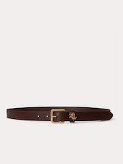 Lauren Ralph Lauren Brown Natural Smooth Leather Logo Kepper 25 Belt - Image 1 of 2