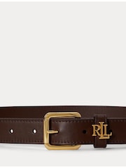 Lauren Ralph Lauren Brown Natural Smooth Leather Logo Kepper 25 Belt - Image 2 of 2