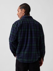 Gap Navy & Green Check Relaxed Flannel Shirt - Image 2 of 4