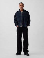 Gap Navy & Green Check Relaxed Flannel Shirt - Image 3 of 4
