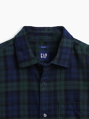 Gap Navy & Green Check Relaxed Flannel Shirt - Image 4 of 4