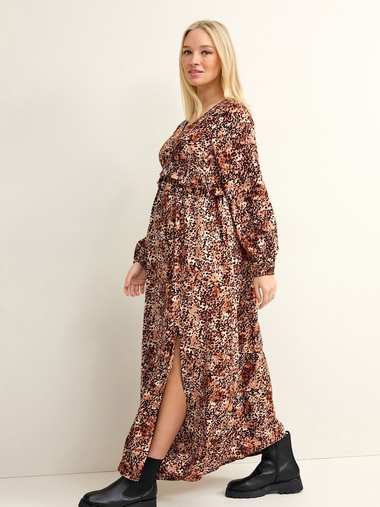 Animal Print Maternity Maxi Dress - Image 2 of 7