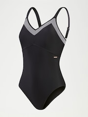 Черный - Speedo Женский моделирующий 1 Pieces купальник с сетчатой отделкой - Изображение 10 из 14