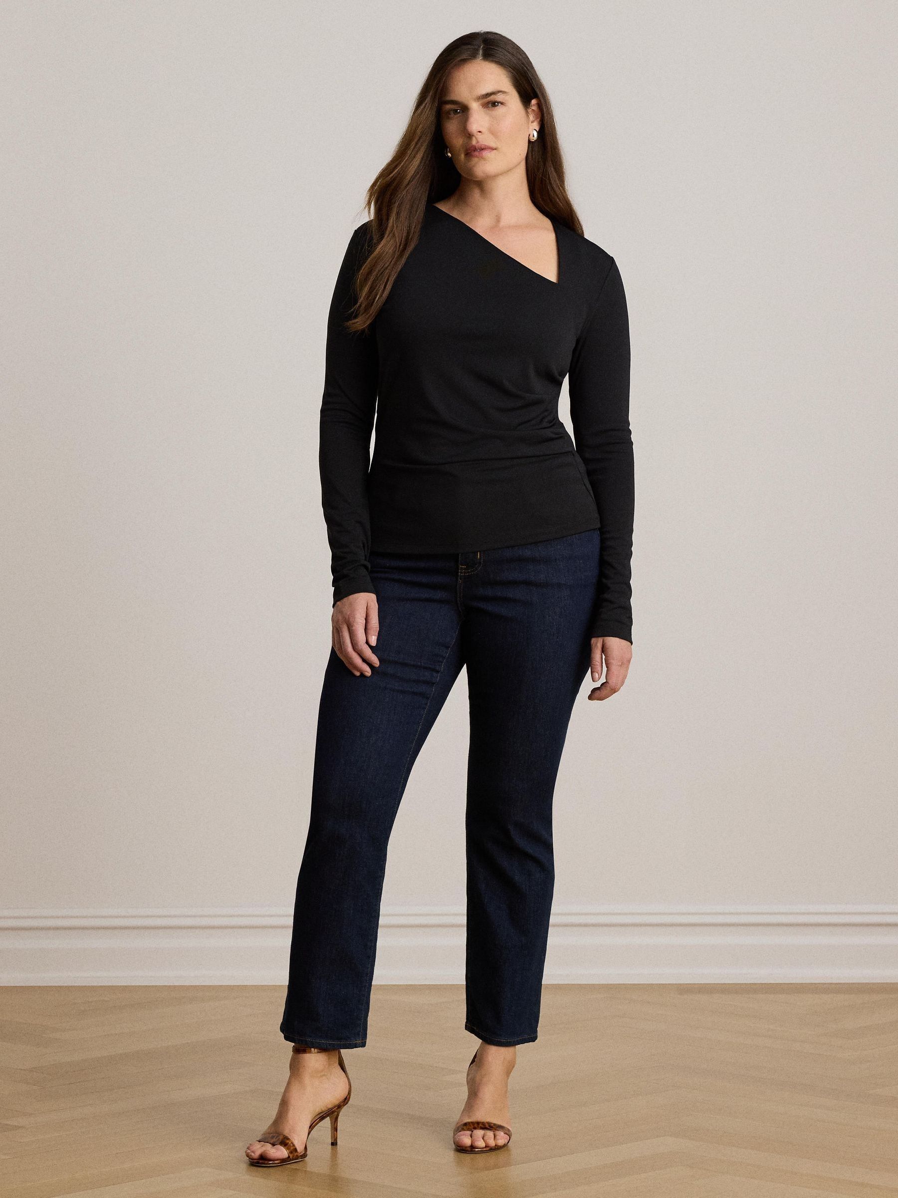 Buy Lauren Ralph Lauren Black Str Matte Jersey-R-Knt-Pullover from