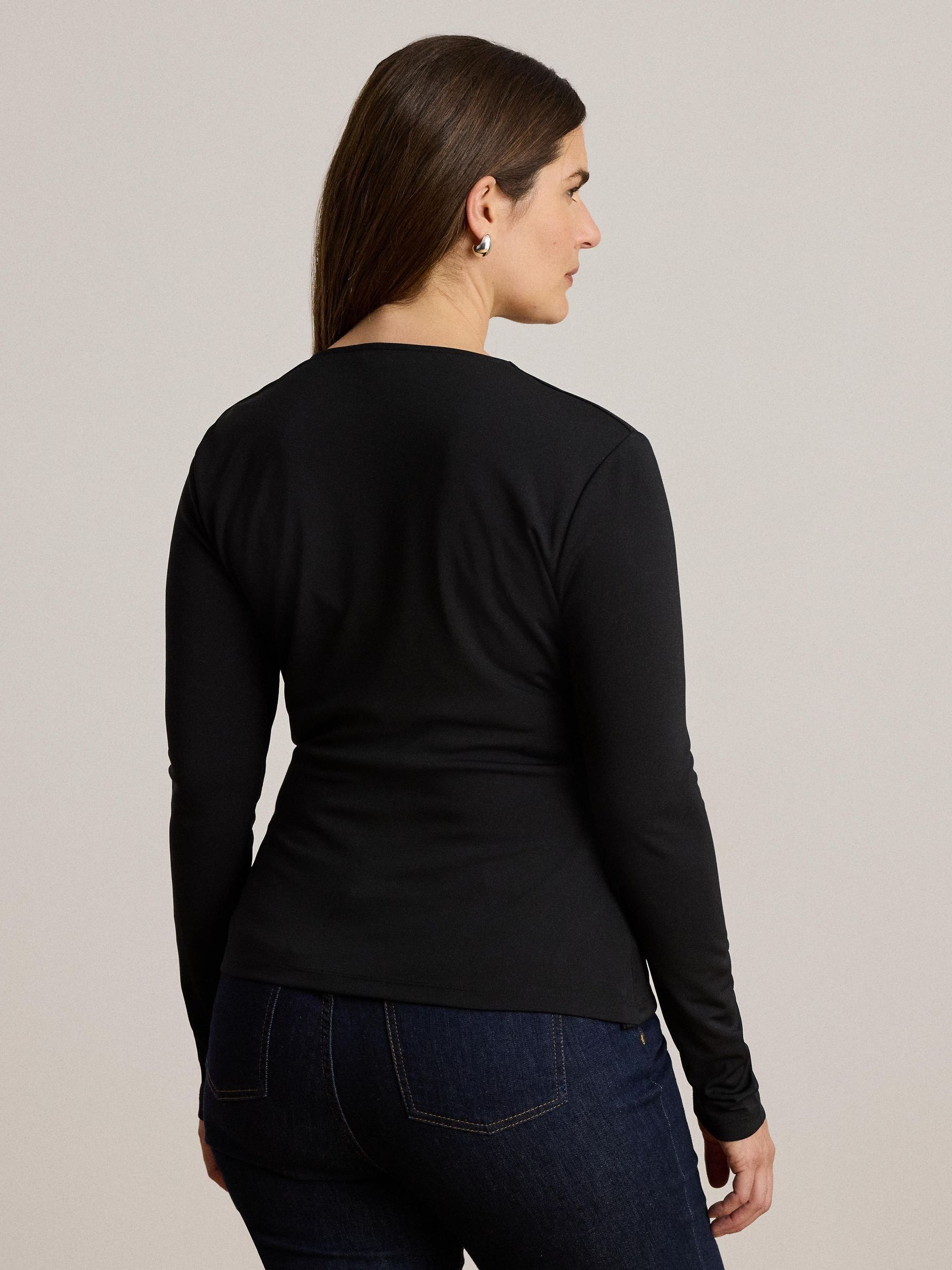 Buy Lauren Ralph Lauren Black Str Matte Jersey-R-Knt-Pullover from